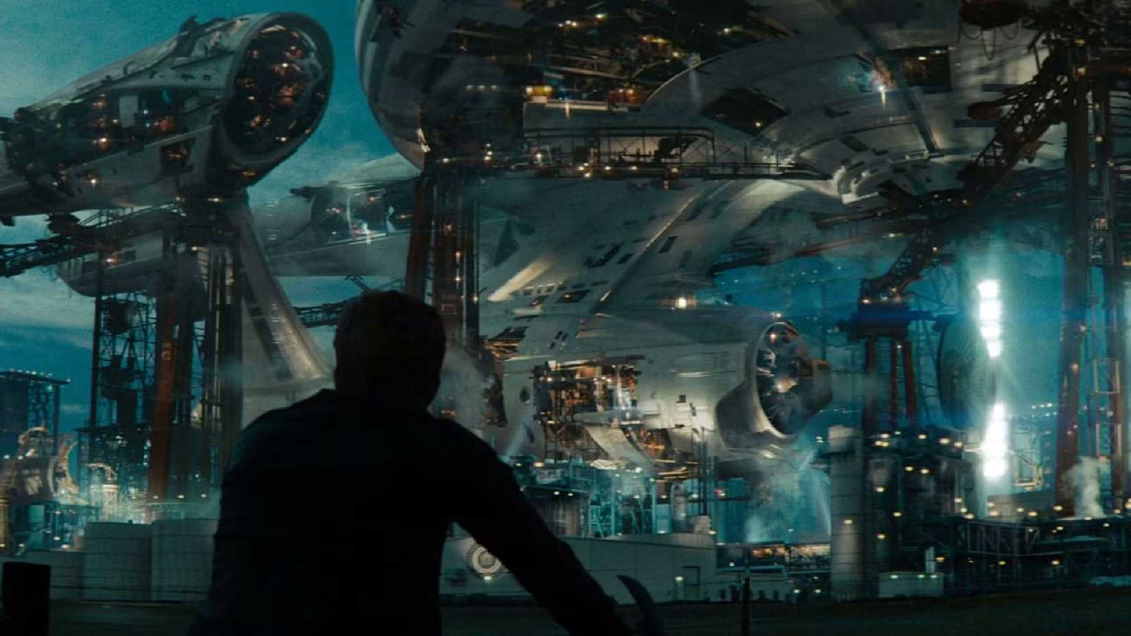 Kirk looks at the Enterprise