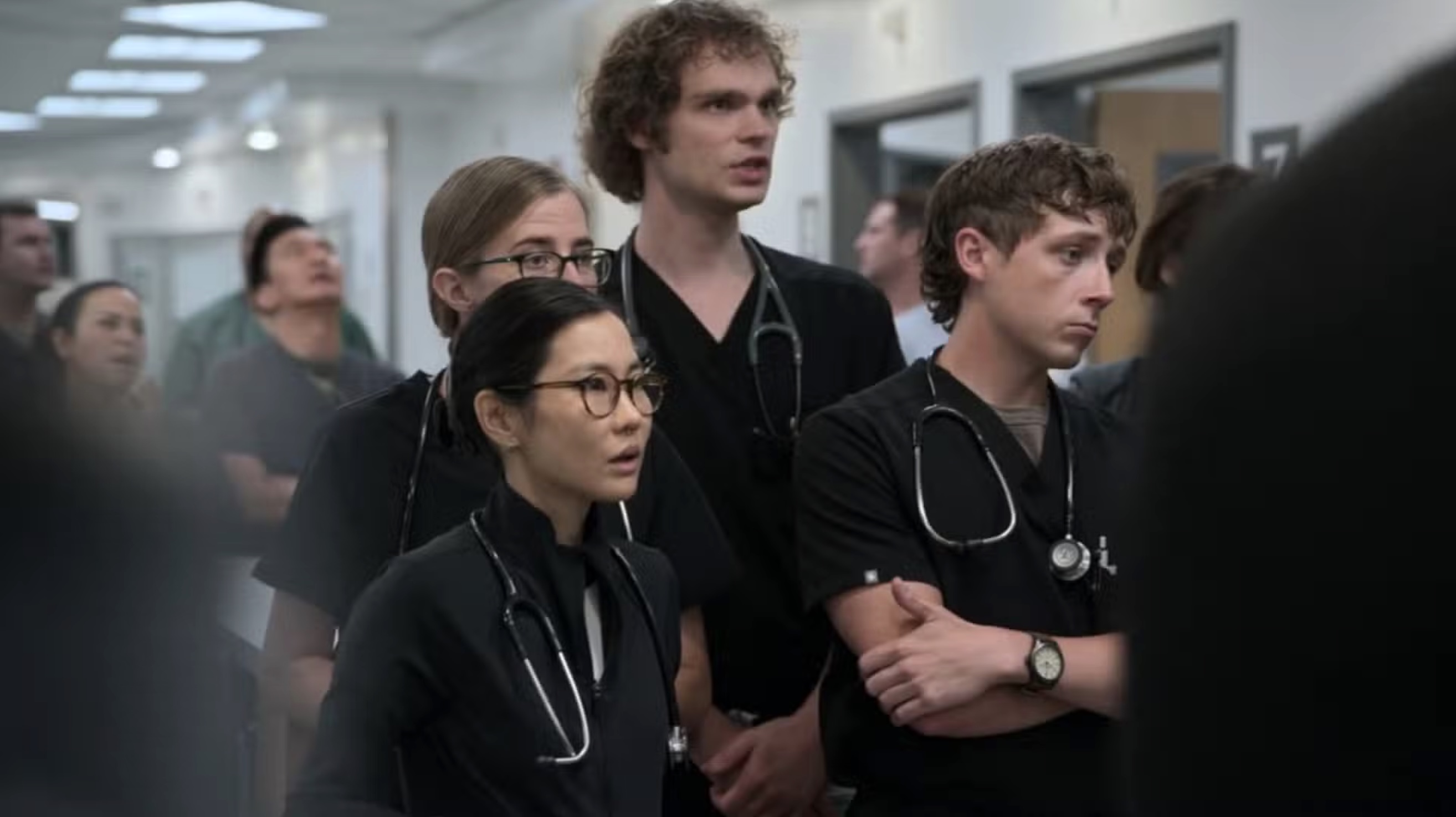 Eileen Choi and Lucas Iverson (center)