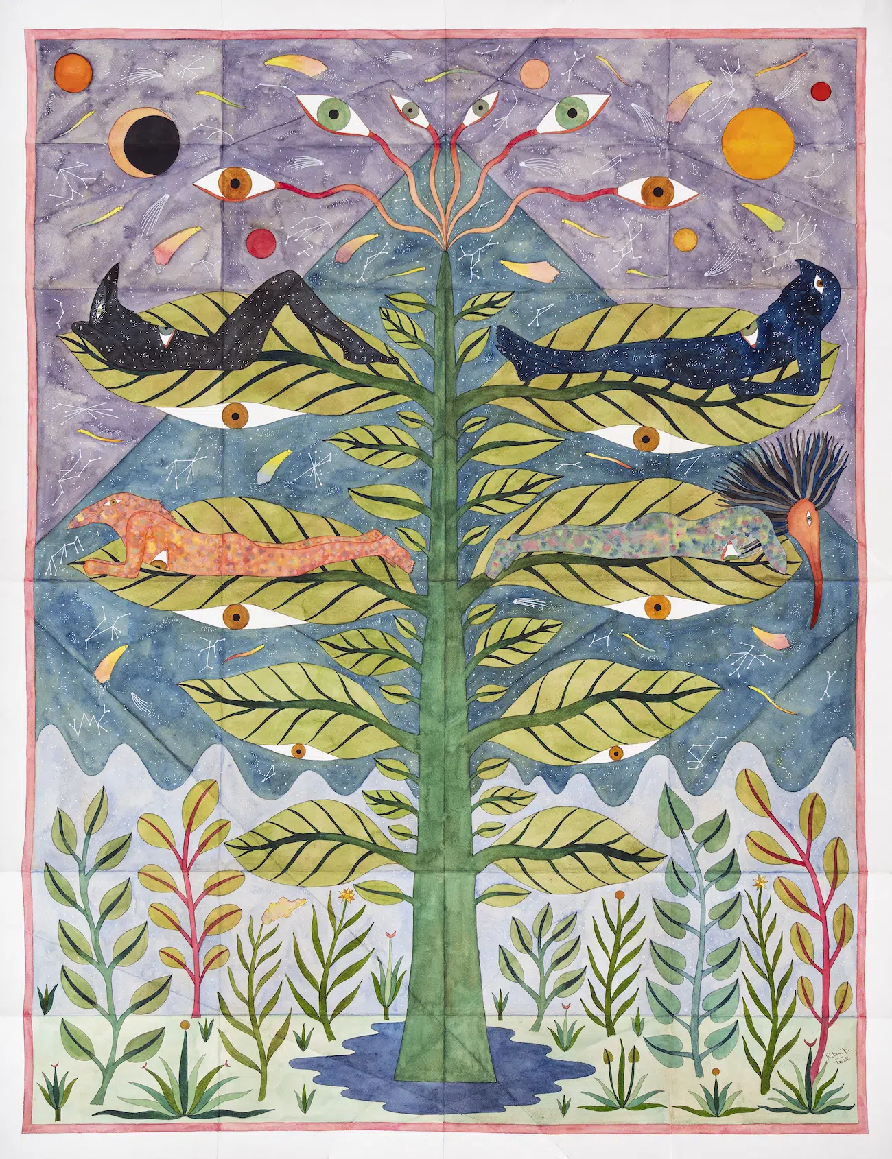 Observatory, gouache, watercolor, ink and paper, 2025.