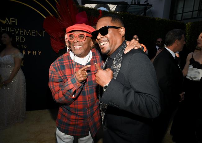 Spike Lee and Martin Lawrence attend the 2026 AFI Lifetime Achievement Awards: A Tribute to Eddie Murphy held at the Dolby Theater on April 18, 2026 in Los Angeles, California.