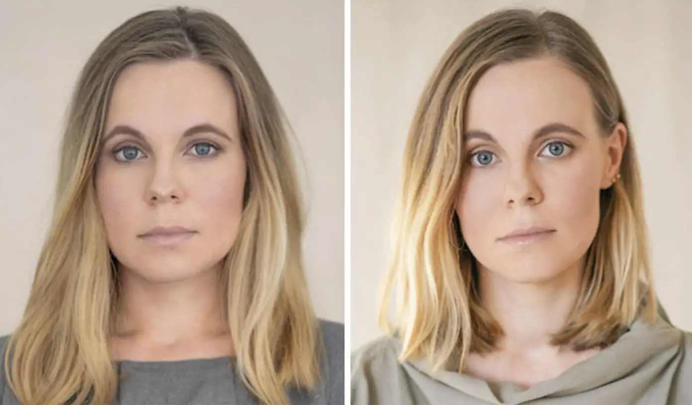 The photographer noticed the different ``looks'' of the women. (Vajda Markeviciute Razmislavice)