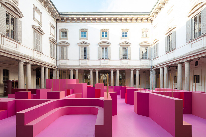 Lina Gottmee fills Milan's Ritta Palace with a pink maze-like landscape - 2