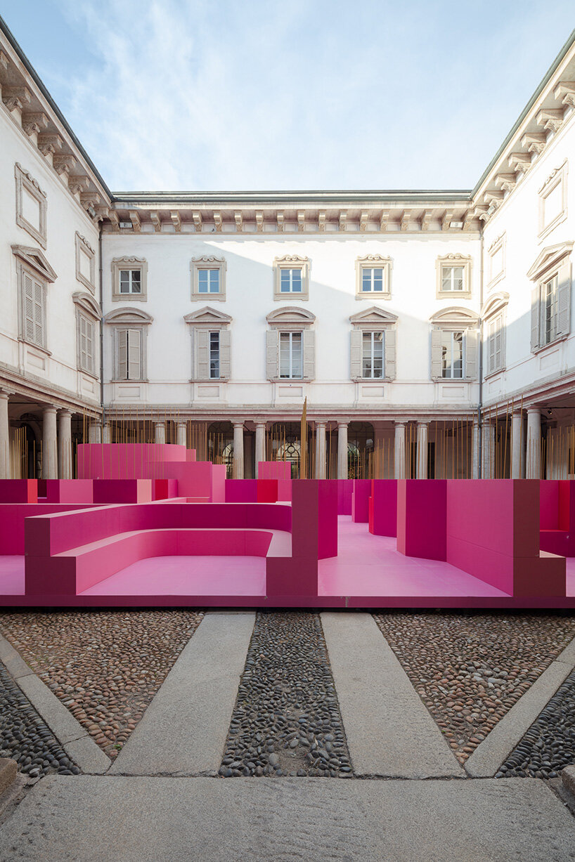 Lina Gottmee fills Milan's Ritta Palace with a pink maze-like landscape - 3