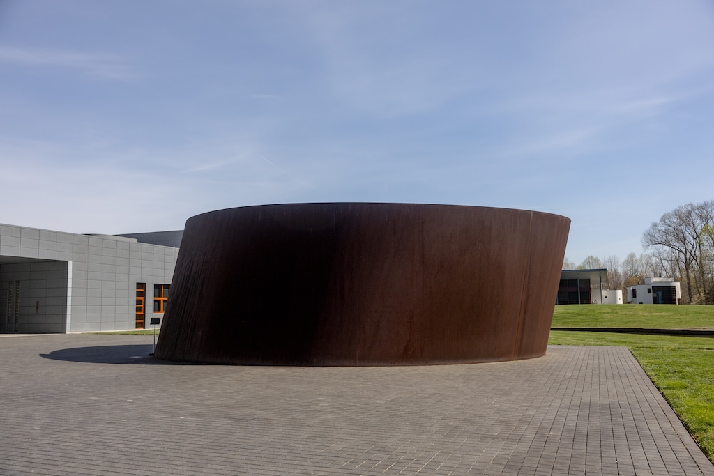 Thursday, April 9, 2026 - "Sylvester" A steel sculpture created by Richard Serra in 2001 is located on the grounds of Glenstone Museum. Serra has several carvings in Glenstone.