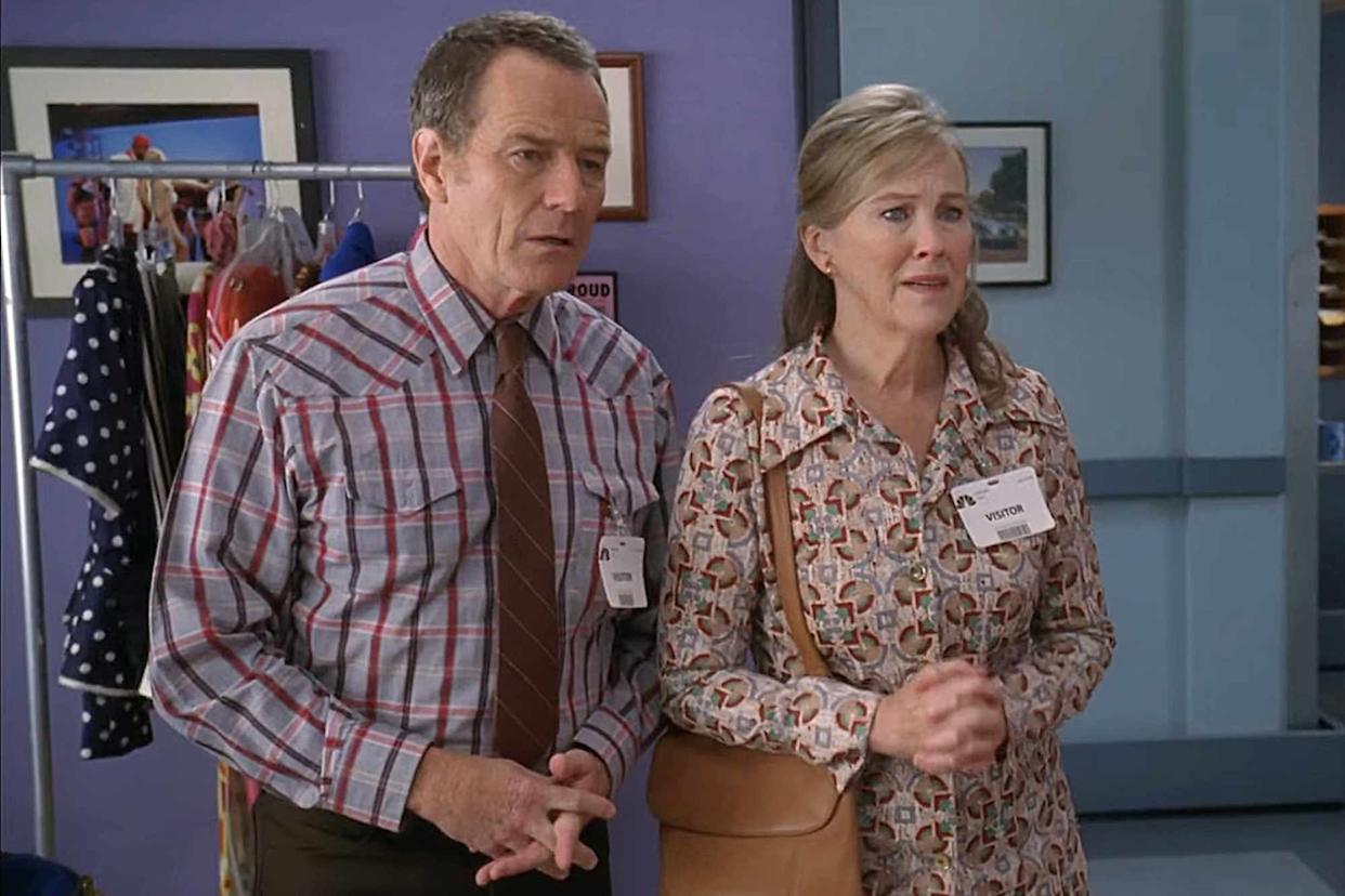 Bryan Cranston and Catherine O'Hara talk on '30 Rock' Credit: NBC