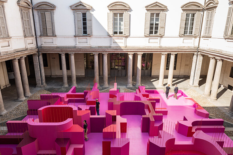 Lina Gottmee fills Milan's Ritta Palace with a pink maze-like landscape - 1