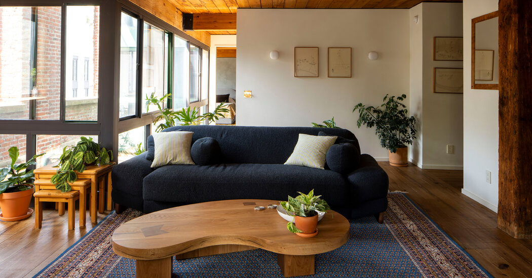 Modern living room reminiscent of the past