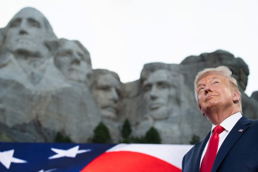 President Trump arrives to attend an Independence Day event at Mount Rushmore National Memorial in Keystone, South Dakota, on July 3, 2020. The concept for the garden was proposed by President Trump at an event.
