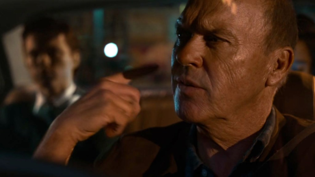 Michael Keaton as Adrian Toomes speaks with Tom Holland as Peter Parker in Spider-Man: Homecoming (2017)